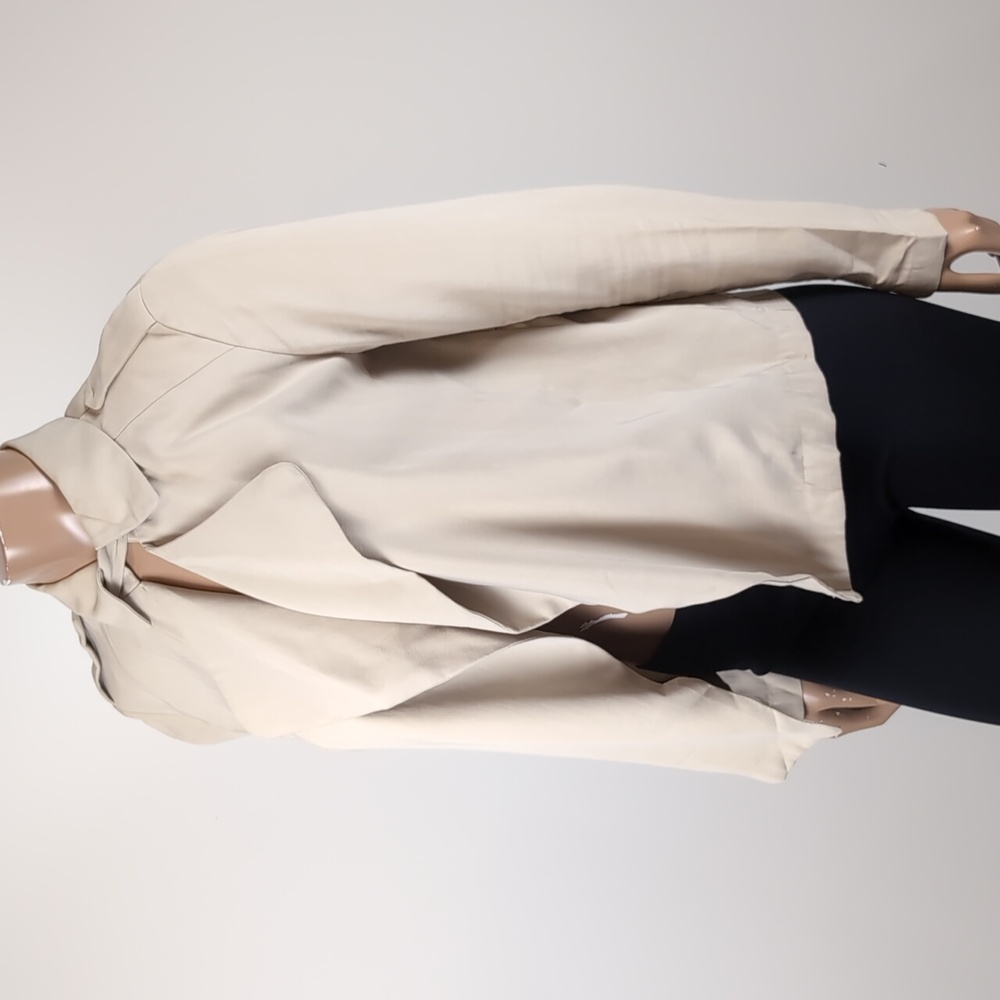 Zara Basic Waterfall Blazer Jacket Moto Draped Kh… - image 3